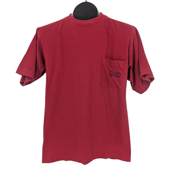 Vintage Chaps Ralph Lauren T Shirt Men Size M Logo Pocket Y2K Casual Athleisure - Picture 1 of 7
